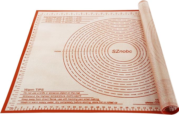 Silicone Pastry Mat 36'' By 24'' Extra Large Baking Mat with Measurements for Dough Rolling, Kneading Board, Kitchen Counter Mats, Perfect for Dough, Fondant, Pie Crust, Cookies, Bread, Pasta, Pizza