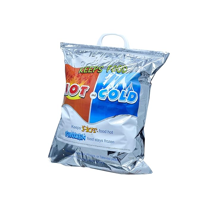 Superio Hot and Cold Insulated Bags for Food Delivery, Grocery Shopping Bags, Food Storage for Hot and Frozen Food for Travel, Disposable Cooler Bag, Reinforced Thermal Lunch Bag (12, 16"x19.25")