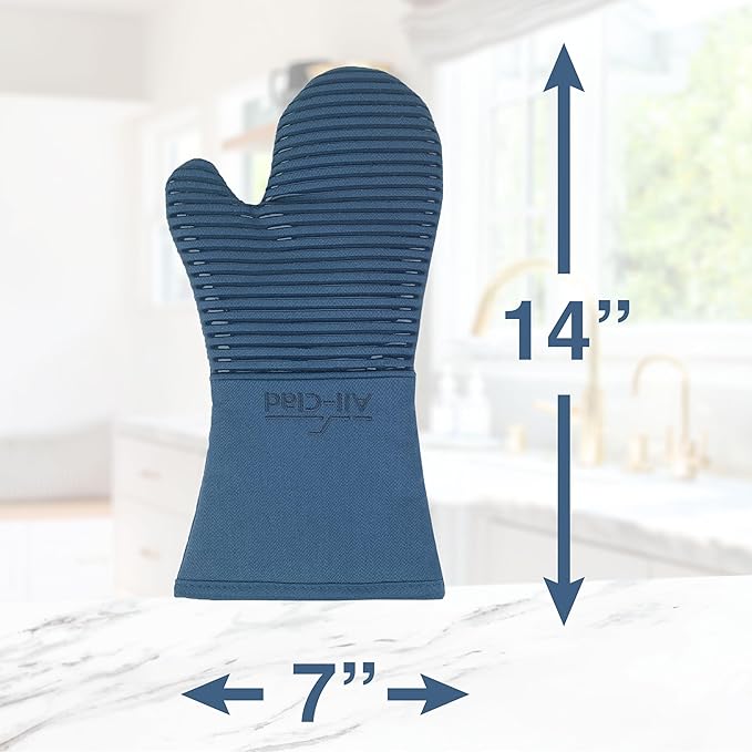 All-Clad Premium Silicone Oven Mitts, 2-Pack, Indigo