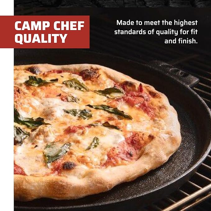 Camp Chef 14-Inch Cast Iron Pizza Pan, 14 inches, Black
