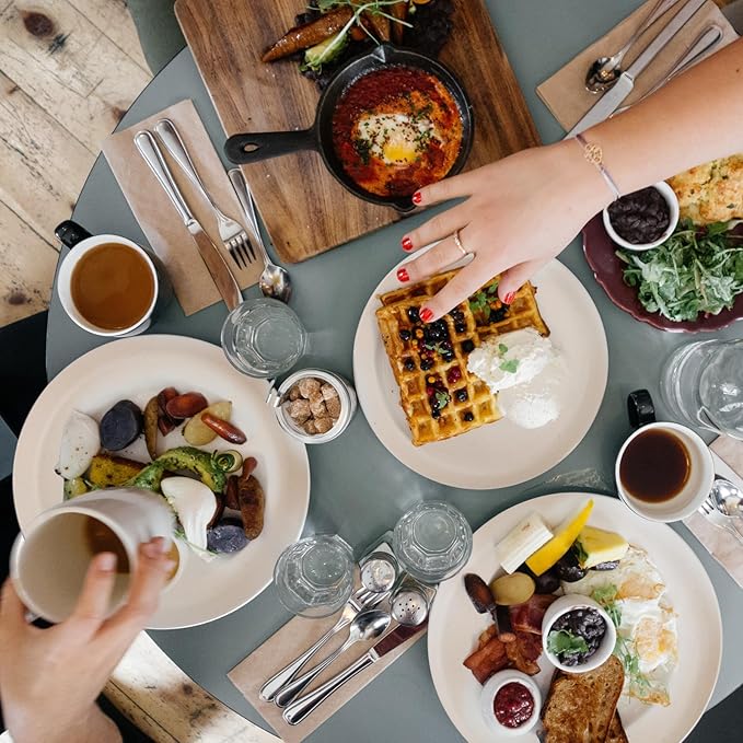 EI 18pcs Beige Wheat Straw Plates,Unbreakable Reusable Plastic Plates,Melamine Plate for Camping,Picninc,Family Dinner,wheat straw Dinnerware Sets