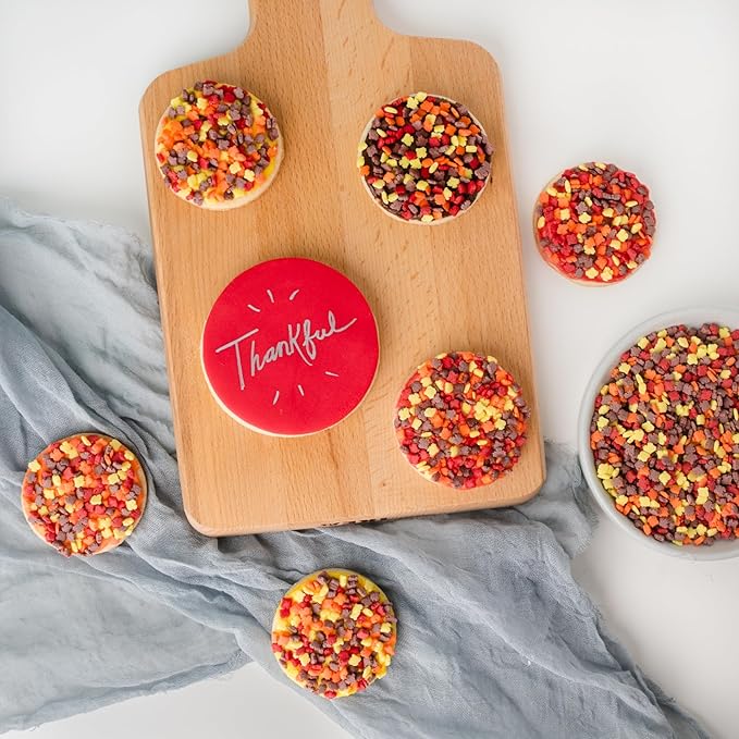 Sweets Indeed Sprinkles, Fall Sprinkles, Leaf Shapes, 4 pack, 11.57 ounces, Edible Sprinkle Mix, Perfect for Cake Decorations, Baking, Ice Cream, Cookies, Cupcake Topper (Fall)