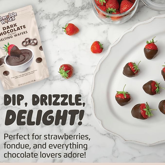 Chocolate Works Dark Chocolate Melting Chocolate Wafers, 2.5lb (Pack of 1)