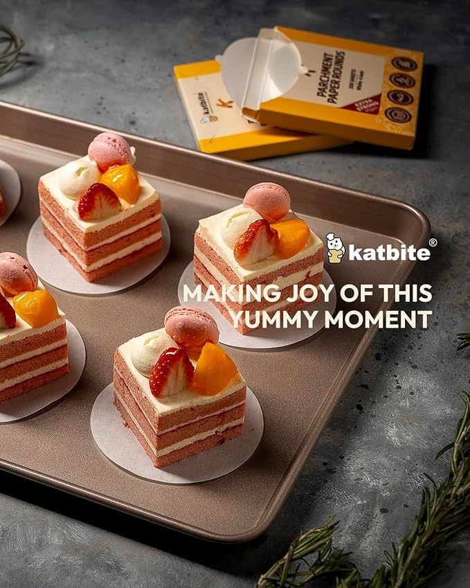 Katbite 4 Inch 400Pcs Parchment Paper Rounds, Round Parchment Paper for Cake Baking, Air Fryer Liners, Freezing, Tortilla Press(2 Pack of 200Pcs)