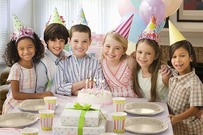 Exquisite Party Solids Ivory Plastic Plates For Party 9" Ivory Disposable Plates Heavy Duty Supplies 100 Pcs Plastic Dinnerware Sets Heavy Duty 350 GSM Disposable Dinnerware Set