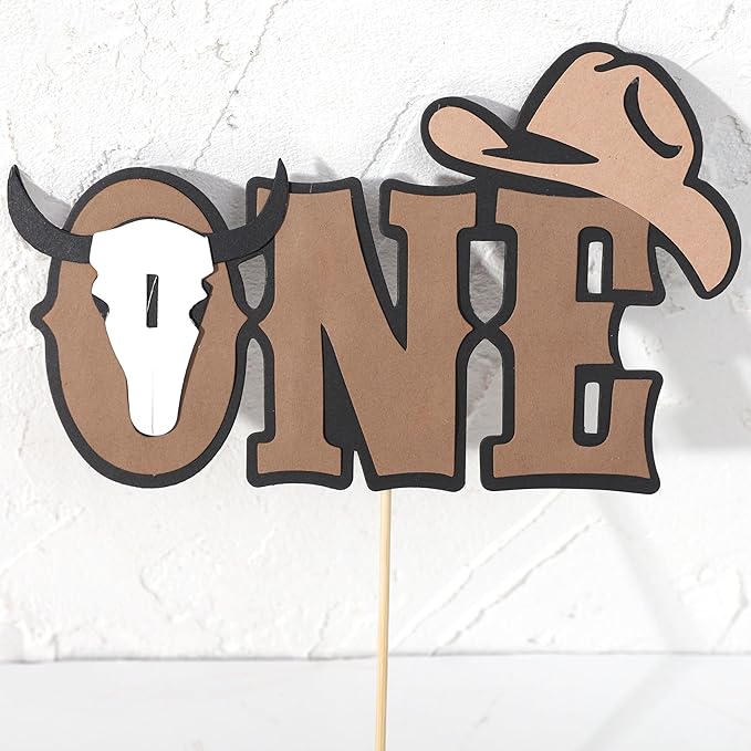 My First Rodeo Cake Topper - Cowboy One Birthday Party Decorations,Western 1st Cake Decoration,Cowboy One Cake Topper,My First Rodeo Photo Prop Cake Smash