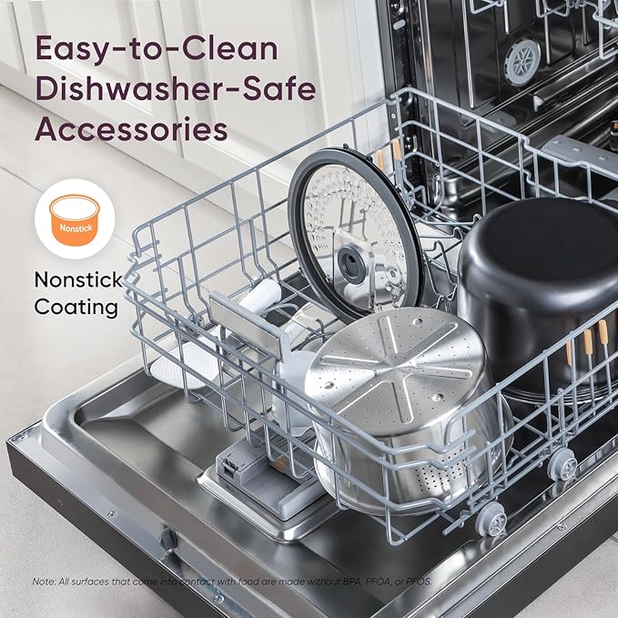 COSORI Rice Cooker 10 Cup, 24h Keep Warm, Non-stick Ceramic Inner Pot, 18 Functions Fuzzy Logic Rice Maker with Stainless Steel Steamer Basket, Sautรฉ, Slow Cooker, Black