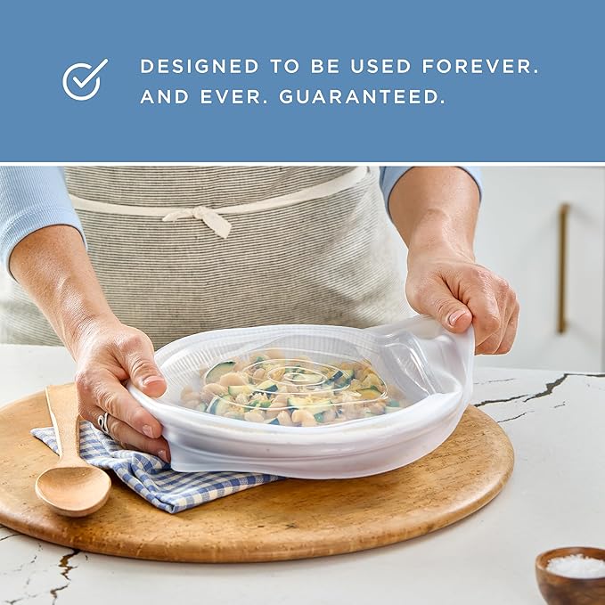 Stasher Premium Reusable Silicone Stretch Lids 3-Pack Box - Small, Clear, 2.5” Lids, Airtight Seal, Food Container Covers, BPA Free, Leak-free, Dishwasher Safe, Microwave Safe, Eco-Friendly