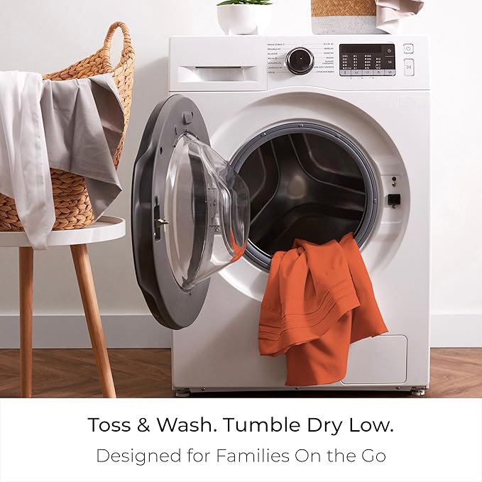 Mellanni Full Sheets Set - 4 PC Iconic Collection Bedding - Hotel Luxury, Extra Soft, Cooling Bed Sheets - Wrinkle, Fade, Stain Resistant (Full, Poppy Orange)