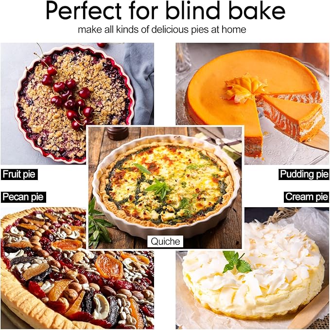 1 Pack Multi Color 2 lb Pie Weights for Baking Crust Ceramic Weights Blind Baking Beads with 50 Pcs Disposable Parchment Paper Pie Liner Fit 8,9,10 Inch Dish