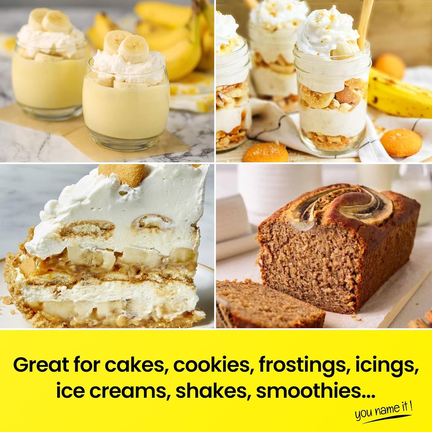 Lorann Oils Banana Bakery Emulsion: True Banana Emulsion, Ideal for Boosting Fruit Tones in Cakes, Cookies & Desserts, Gluten-Free, Keto-Friendly, Banana Extract Substitute Essential for Your Kitchen