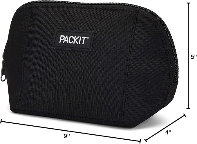 PackIt Freezable Snack Bag, Black, Built with EcoFreeze Technology, Foldable, Reusable, Zip Closure Locks in Cool Dry Air, Great for All Ages, and Fresh Snacks On the Go