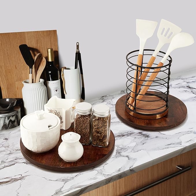 9-inch Lazy Susan Organizers, ACIAZAAZ Lazy Susan Turntable for Cabinet, Kitchen Turntable Storage for Table, Countertop, Pantry