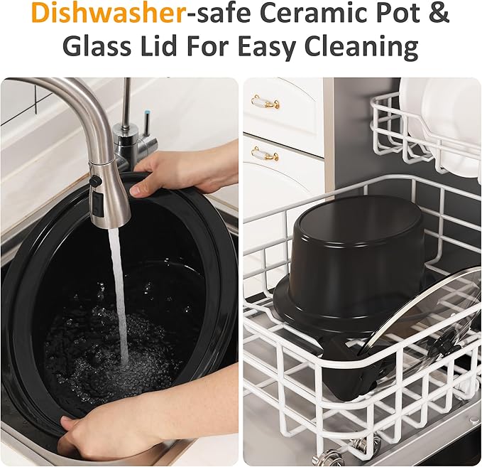 Sunvivi 8.5 Quart Programmable Slow Cooker: Multi-Cooker Food Warmer with Locking Lid & Digital Timer, Adjustable Tempature Control, Dishwasher Safe, Perfect for Families and Gatherings, Blue