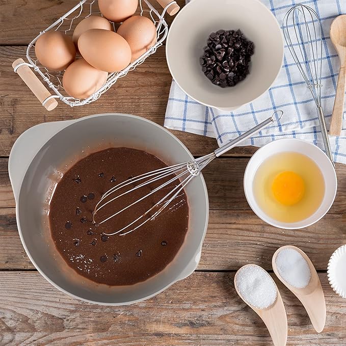 BoxedHome Classic Mixing Bowl Set, BPA Free Plastic, Microwave and Dishwasher Safe (Set of 4, Grey),3.5 quarts