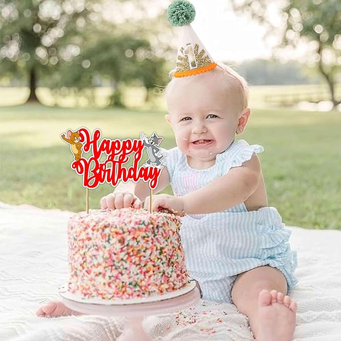 Tom & Jery Happy Birthday Cake Topper