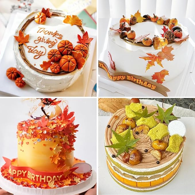 KALAIEN Leaf Molds Silicone,Leaves Chocolate Mold Fondant Molds Silicone for Clay Crafts Air Dry,3D Candy Gumpaste Moulds Set of 2 (Maple Leaf)