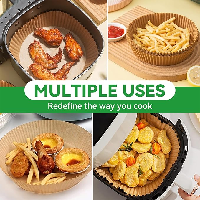 Air Fryer Liners,240 PCS Round Non-stick Disposable Paper Liners for 5-8QT, OAMCEG 8 inch Air Fryer Parchment Baking Paper for Frying, Baking, Cooking, Roasting and Microwave