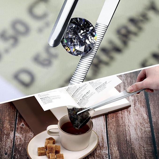 Yaomiao 4 Packs Bar Tweezers 8 Inch Long Garnish Tongs Stainless Steel Korean Bar Tongs for Bartender Cocktail Cooking Food