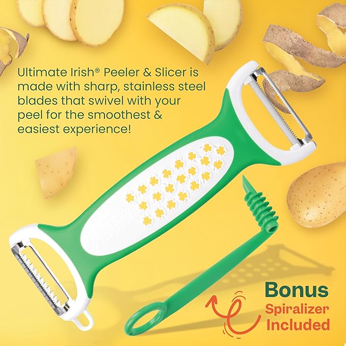 Peeler & Slicer – Ronnie Neville’s Original As Seen on TV 3-in-1 Kitchen Tool, Vegetable, Potato & Julienne Peeler, Stainless Steel Kitchen Tool, Cheese Cutter