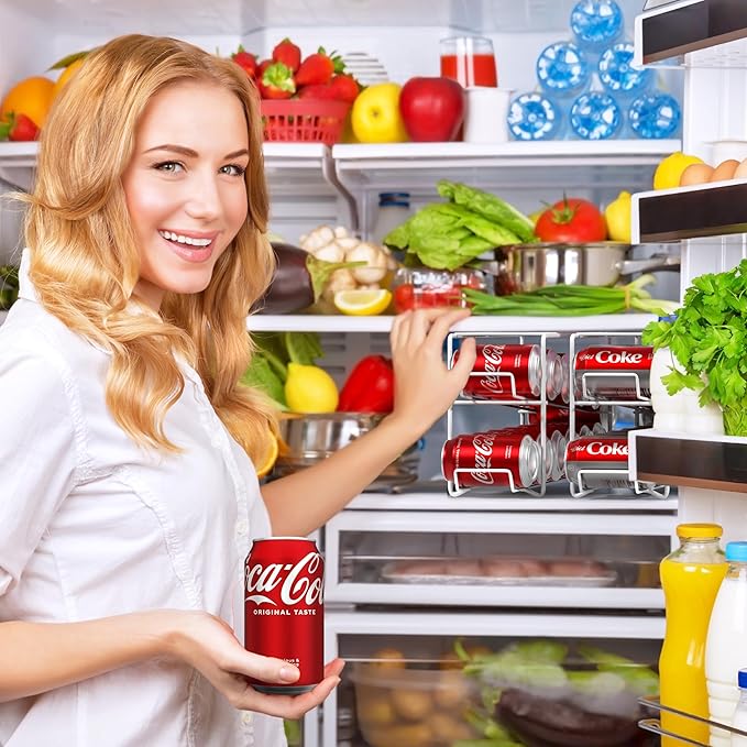 Sorbus Soda Can Rack Beverage Dispenser – Dispenses 12 Standard Size 12oz Soda Cans (White)