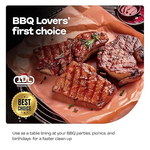 Peach Butcher Paper 36" x 2160" (180 feet) - USA-Made Natural Butcher Paper Roll for Meat and Fish - Uncoated, Unwaxed & Food-Grade Material for Smoking Meat, Grilling & BBQ by IDL Packaging