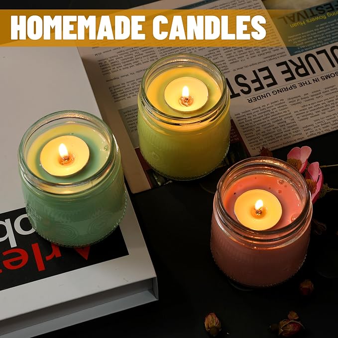 8 oz Small Mason Jars with Regular Airtight Lids - 16 Pack Glass Canning Jars 8 oz, Mini Half Pint Mason Jar for Jam, Jelly, Honey, Overnight Oats, Spices, Candles, Party Favors, Separable Lids