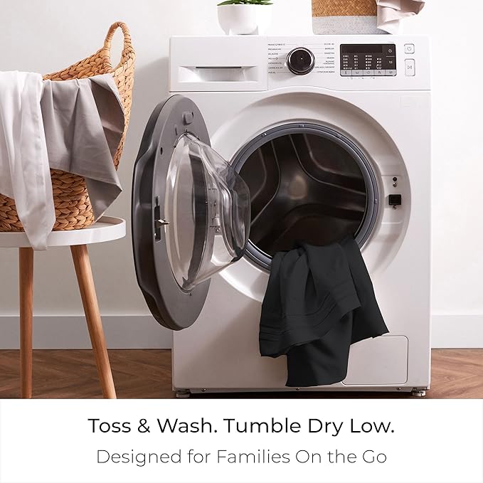 Mellanni Queen Sheets Set - 4 PC Iconic Collection Bedding - Hotel Luxury, Extra Soft, Cooling Bed Sheets - Wrinkle, Fade, Stain Resistant (Queen, Black)