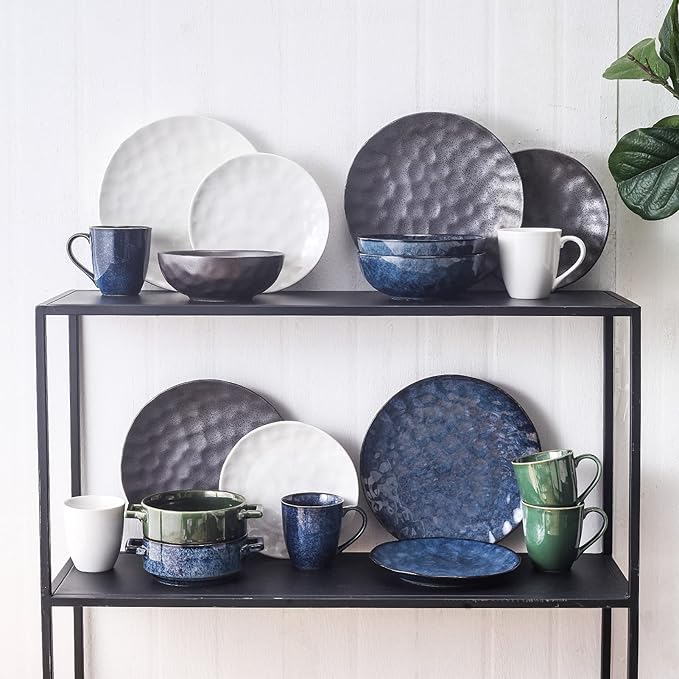 vicrays Ceramic Pasta Bowls Set, 32 Ounce Soup Bowls, Large Salad Bowls, Chip Resistant, Dishwasher Microwave Safe, Fluted stoneware Bowls for Kitchen, Serving Bowls, Set of 6 (White)