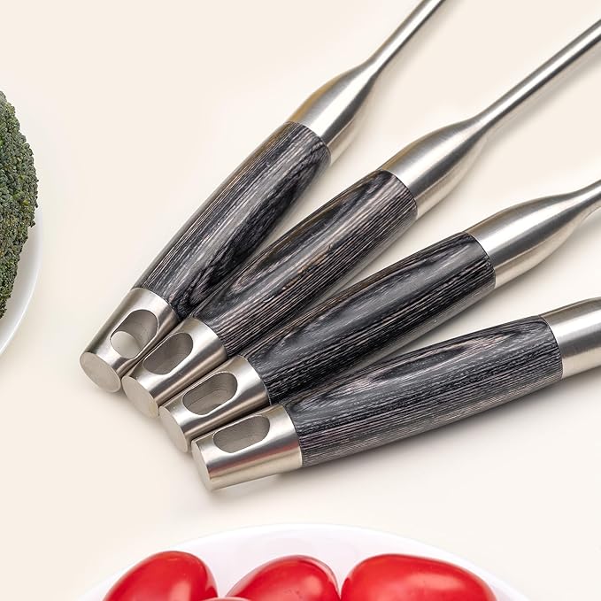 FJNATINH Silicone Spatulas and Turner Set - Stainless Steel Wok Tools, Wok Utensil, Heat Resistant Rubber Spatulas for Fish, Eggs, Pancakes, Wok,2 Pack