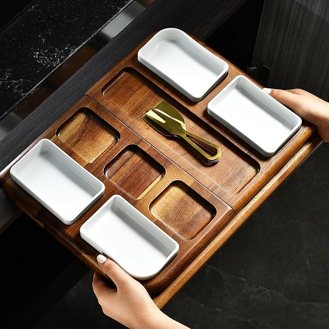 Shanik Premium Marble Charcuterie Board - Magnetic Cheese and Meat Board, Double-Sided Serving Tray and Cutting Board - Gift for Any Occasion Quality Assured (with Engraving)