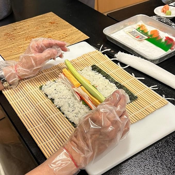 QTLCOHD 30 Pcs Bamboo Sushi Rolling Mat 9.5 x 9.5 Inch Bamboo Mats for Sushi Making Nonstick Kimbap Roller Bulk for Home Sushi Roll Party