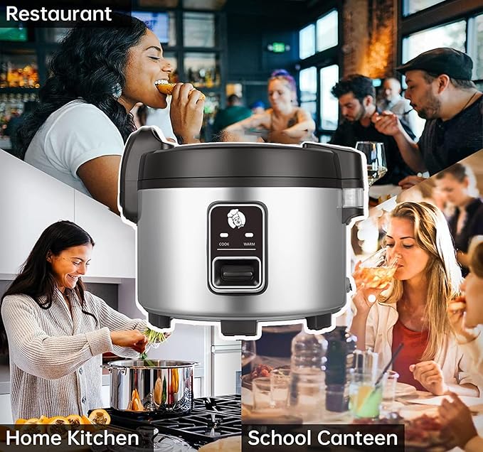 Commercial Rice Cooker & Warmer 8.17Qt/40 Cups (Cooked Rice) |Large Rice Cooker | 40 mins Fast Cook Rice Cooker for Restaurant | Auto Keep Warm |Easy Clean