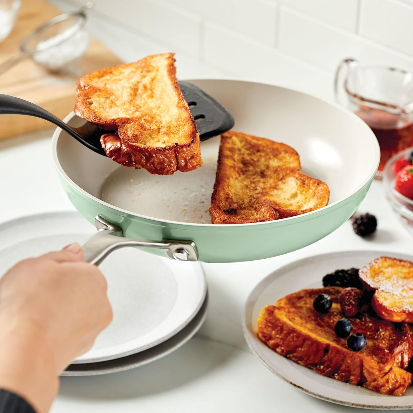 KitchenAid Hard Anodized Ceramic Nonstick Frying Pan/Skillet, 10 Inch, Pistachio