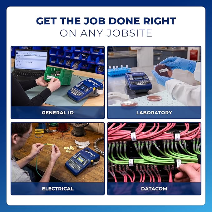 Brady M510 Portable Industrial Label Printer Kit with Laboratory ID Software, Carrying Case, Label Cartridge, Rechargeable Battery and Charger, 3.75" H x 5.75" W x 10" D