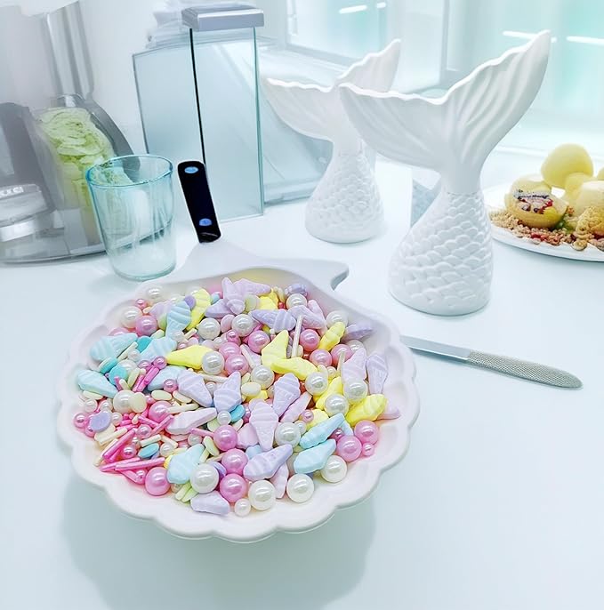 Ice Cream Sprinkles Candy Mix Size Edible Pearls Cake Decorations Cupcake Toppers Cookie Decorating Perfect for Wedding Party Valentine Halloween Christmas Supplies 4.58OZ