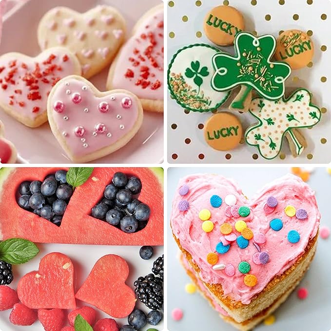 HONGBAKE Baking Sheet with Cookie Cutters, Jelly Roll/Quarter Baking Pan Set for Oven, 8 Pack Nonstick Bakeware Sets with Wider Grips, Premium, Dishwasher Safe - Dark Grey