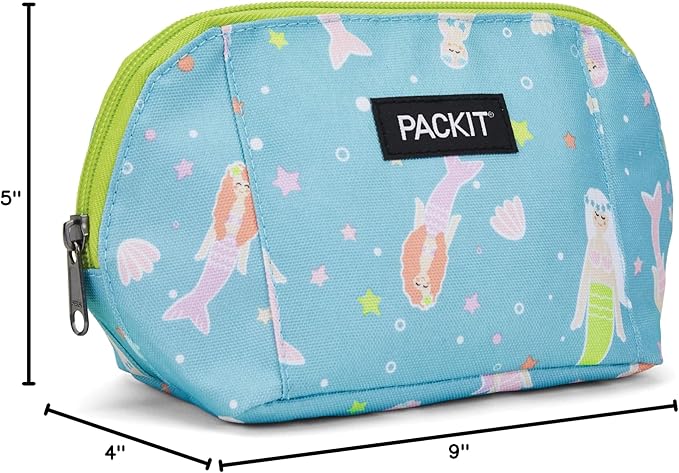 PackIt Freezable Snack Bag, Mermaids, Built with EcoFreeze Technology, Foldable, Reusable, Zip Closure Locks in Cool Dry Air, for all Ages, and Fresh Snacks On the Go