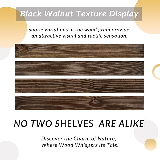 Rustic Floating Shelves 60 inch Long 8 "deep Set of 2, Heavy Duty Wood Wall Mounted Shelves for Bathroom Living Room Kitchen,Book Shelves with Thickened Hidden Bracket- Walnut