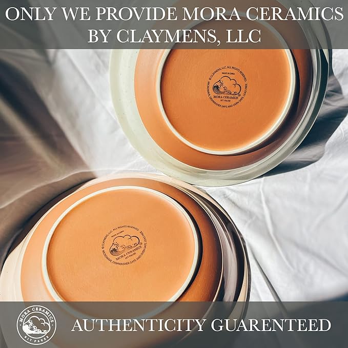 Mora Ceramics Classic 9 Inch Round Pie Pans Set of 2 - Dishwasher and Oven Safe, Shallow Pans for Baking Apple/Pumpkin Pies, Quiche, Rolls, etc.