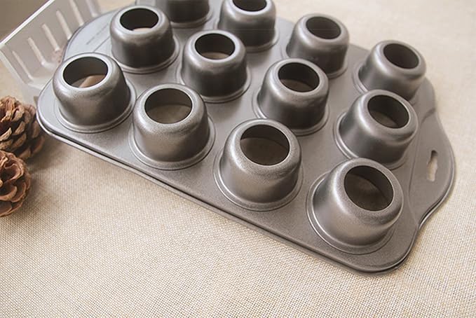 Tosnail 12 Cavity Mini Cheesecake Pan with 24 Pieces Removable Bottom