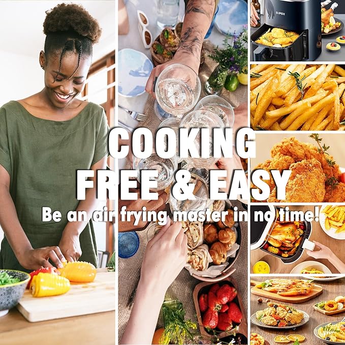 TZARROT Air Fryer Magnetic Cheat Sheet Set, Over 200 Foods Air Fryer Cooking Guide Flip Chart Magnetic, Air Fryer Accessories Cooking Time Charts and Recipe Booklet