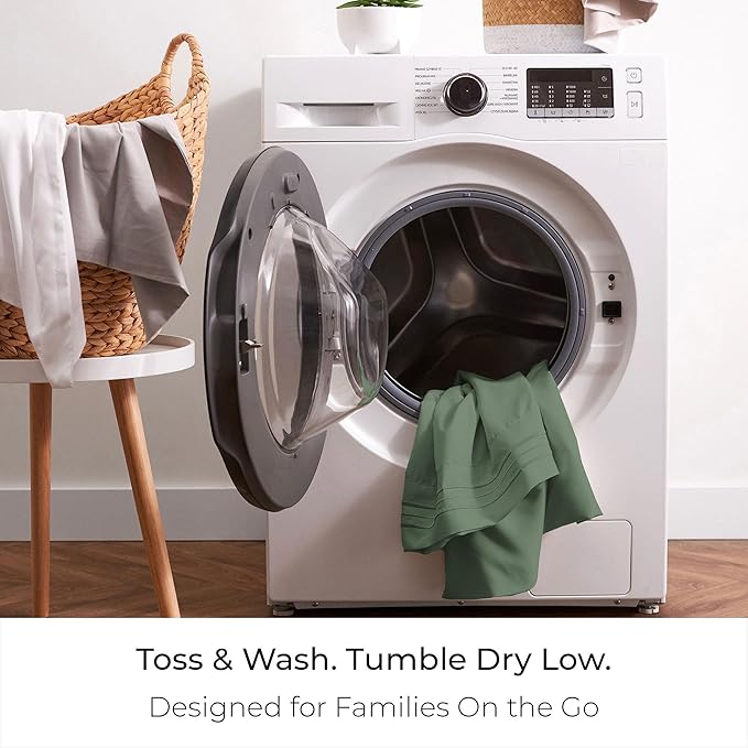 Mellanni Queen Sheets Set - 4 PC Iconic Collection Bedding - Hotel Luxury, Extra Soft, Cooling Bed Sheets - Wrinkle, Fade, Stain Resistant (Queen, Sage)