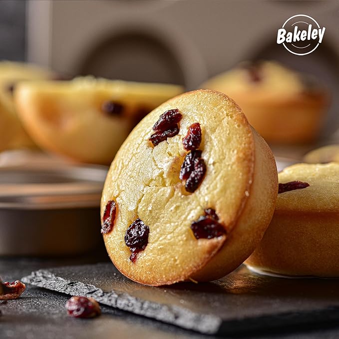 Muffin Cake Pan, 13-inch Non-Stick 6-Cavity Cupcake Pan Bakeware for Oven Baking (Champagne Gold)