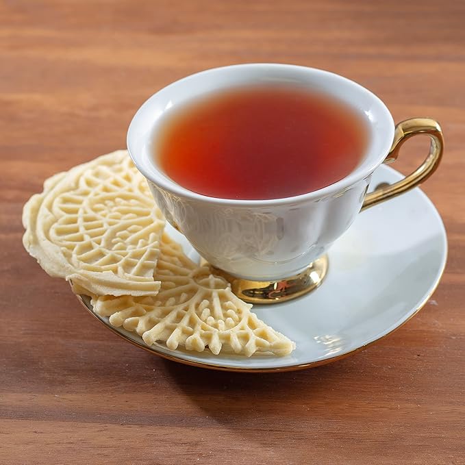 Mini Electric Pizzelle Maker- Makes 1 Personal Tiny Sized 4" Traditional Italian Waffle in Minutes- Nonstick Iron Press w Recipe Guide - Unique Dessert Cookie Treat or Housewarming Baking Gift for Her