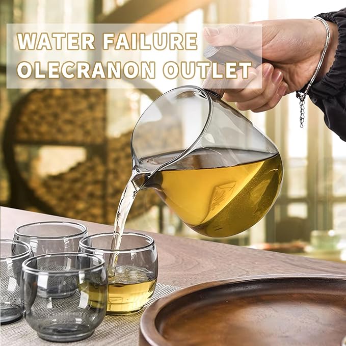 Glass Teapot,18.6oz/550ml Glass Tea Kettle With Wooden Handle,Stovetop & Microwave Safe Glass Borosilicate Teapot,Teapot With Infuser