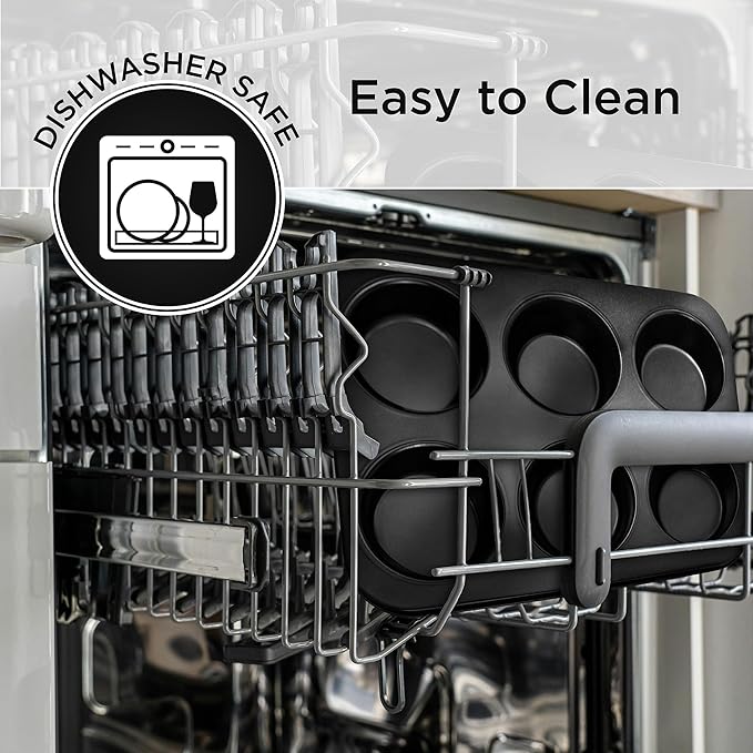 Wrenbury Jumbo Muffin Pan 6 Cup - Nonstick XL Deep Muffin Pan for Baking 3.75" Cup - Big Cup Tin - Oversized Extra Large Cupcake Mold - Dishwasher Safe - PTFE Free