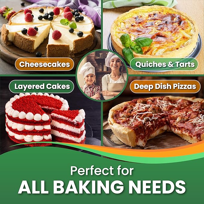 STAINLESS STEEL Springform Pan with REUSABLE Nonstick Silicone Liner - NON TOXIC Springform Pan for Cheesecake, 9 Inch Springform Ppan