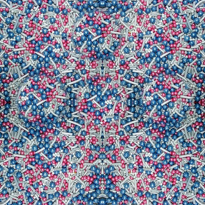 Confect Sprinkles-Blue & Pink Pearl Ball Sprinkle Mix with Silver Jimmies - Cake Decorating Toppings - Perfect for Cupcakes, Desserts & Special Occasions- Vegan, Gluten-Free, Nut-Free, Soy-Free, Dairy-Free, Palm Oil-Free - 4.2 Oz