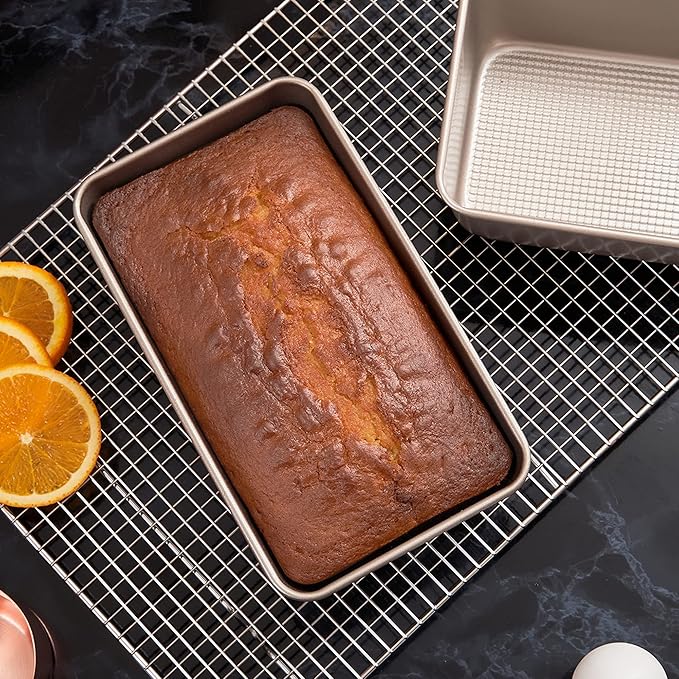 Ultra Cuisine Nonstick Bread Pan - 9.5x5 inch Loaf Pan, 1 lb - Easy Clean, Quality, Durable Bread Tin for Oven Baking Quick Bread, Meatloaf, Banana Bread, Cake - Easy Release, PFOA & PTFE Free Coating